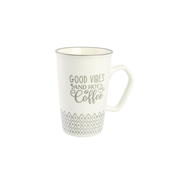 كوب طويل  “Good Vibes and Hot Coffee”
