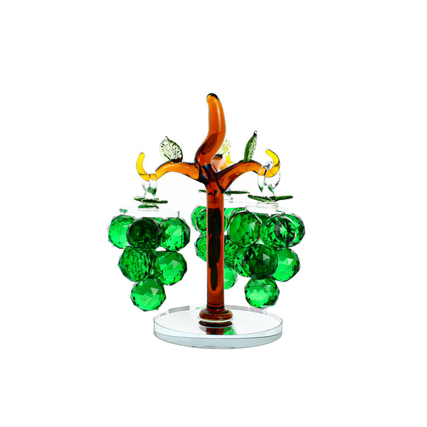 تمثال شجرة كريستالية بزخارف كروية ملونة