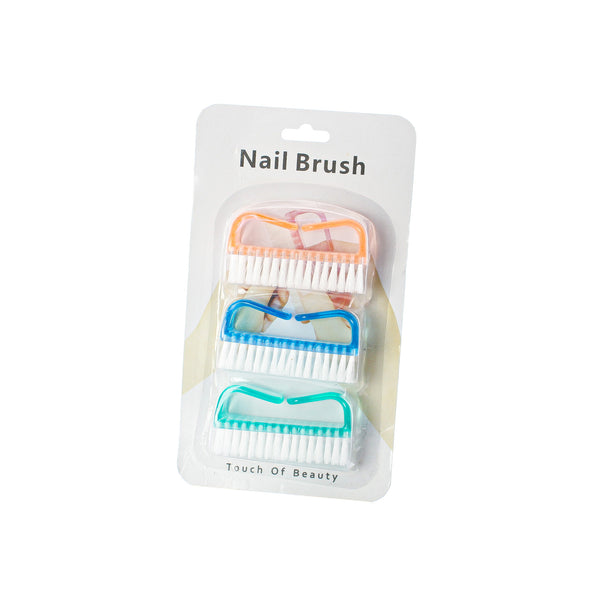 3 Nail Cleaning Brushes Set - Various Colors