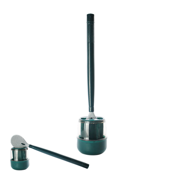 Modern Brush and Toilet Holder Set - Dark Green