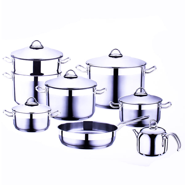 14-piece Turkish stainless steel cookware set