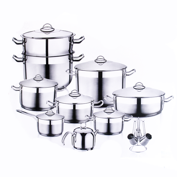 21-piece Turkish stainless steel cookware set