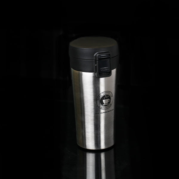 Stainless steel thermal mug with lid, capacity 380 ml