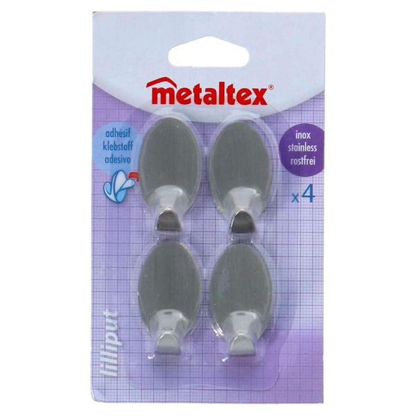 علاقة 4.5 سم بلاستك سيلفر 4 قطع metaltex lilliput