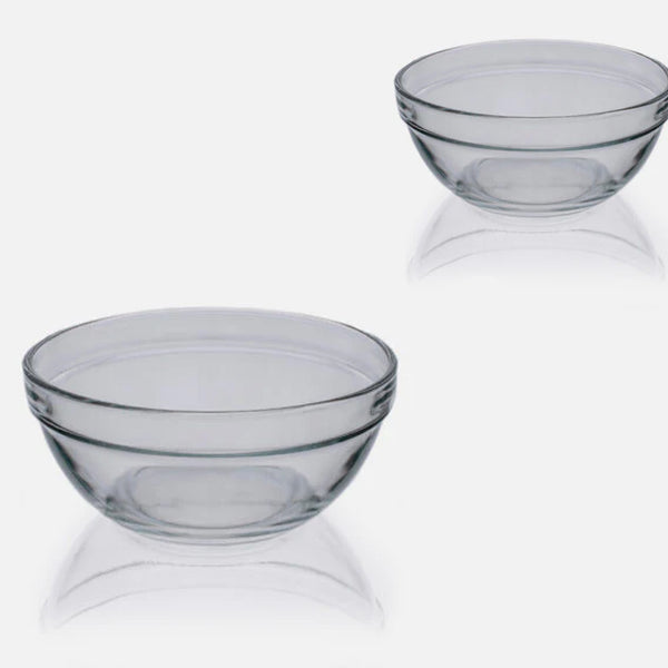 Set of 2 Pyramids Glass Bowls (14cm + 17cm)