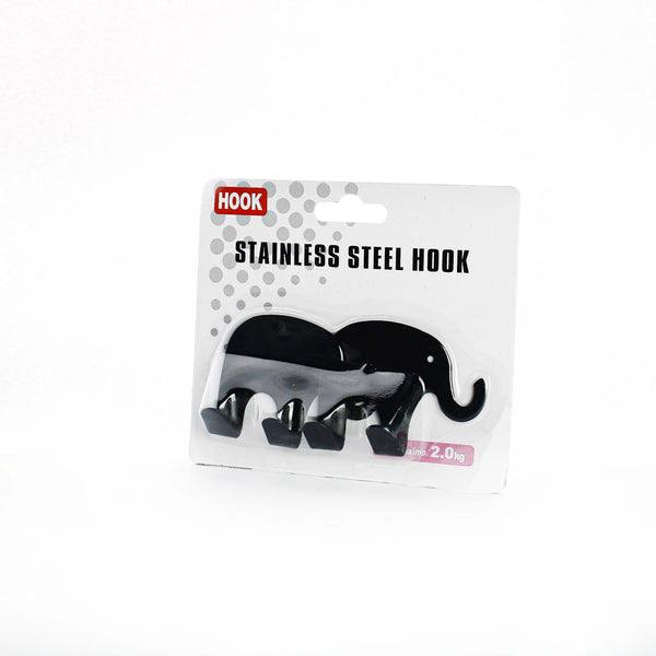 رف خطافات لاصق بتصميم فيل من الستانلس ستيل