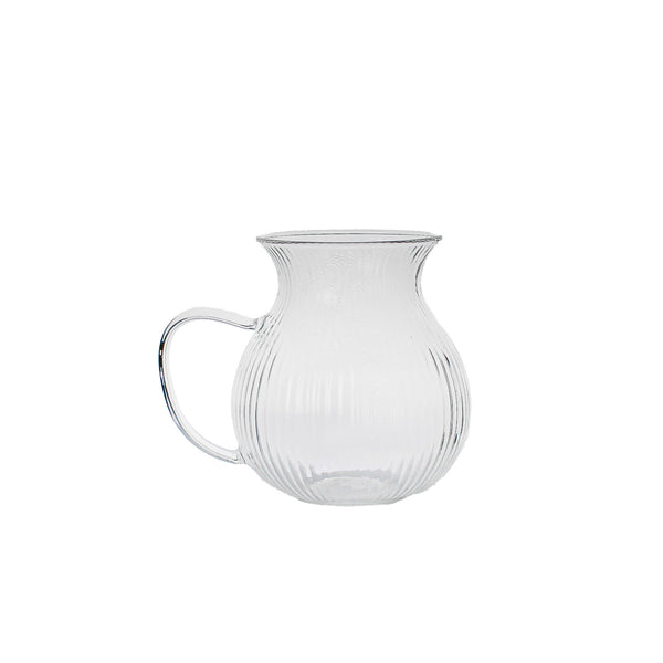 200 ml - Elegant Faceted Pyrex Jug with Handle 6 Set