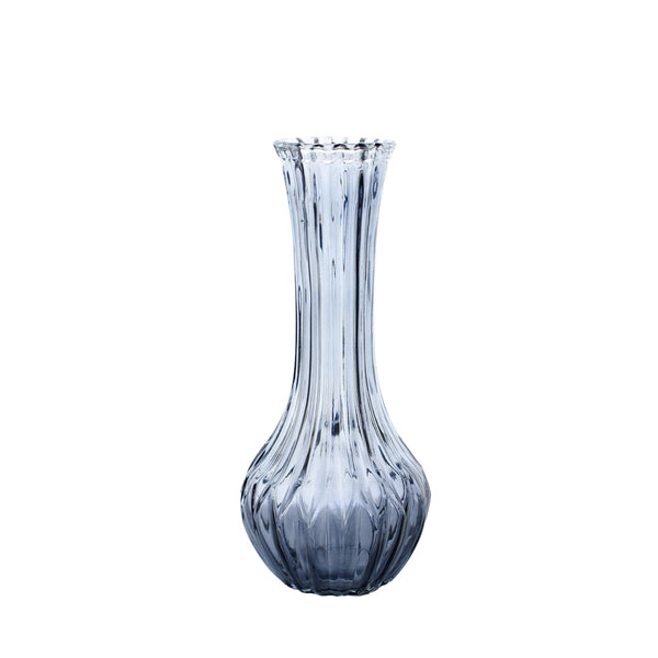 Decorative Ribbed Glass Vase