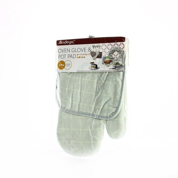 طقم قفاز فرن ووسادة من قطعتين ماركة