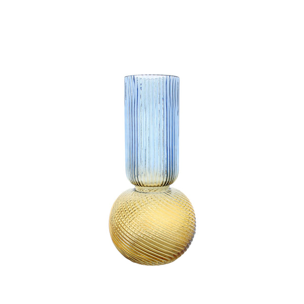 Artistic glass vase with a two-tone texture