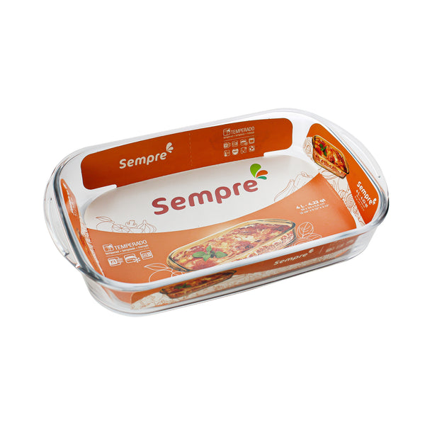 Sempre Rectangular Glass Bread Tray (4.0 liters)