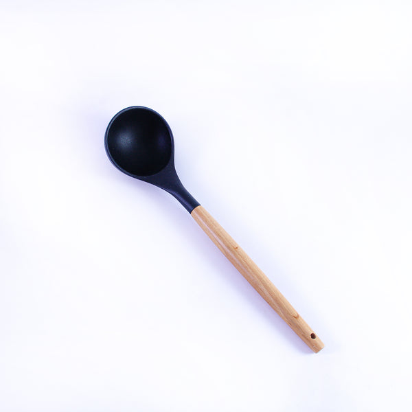 Silicone scoop with wooden handle, size 32 cm