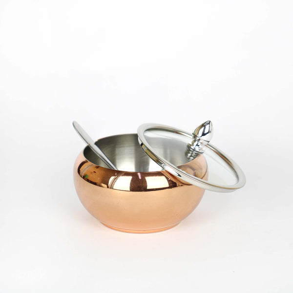 Copper stainless steel sugar bowl