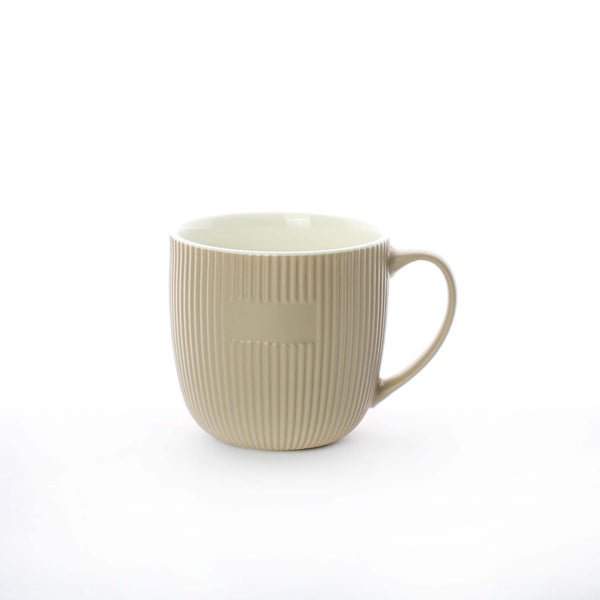 Textured Ceramic Coffee Mugs with Ribbed Design 300 ml