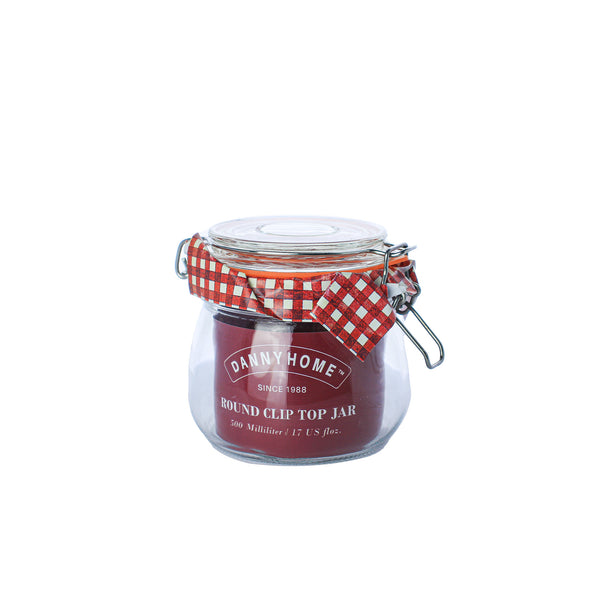 Danny Home 500ml Round Clip Top Glass Storage Jar