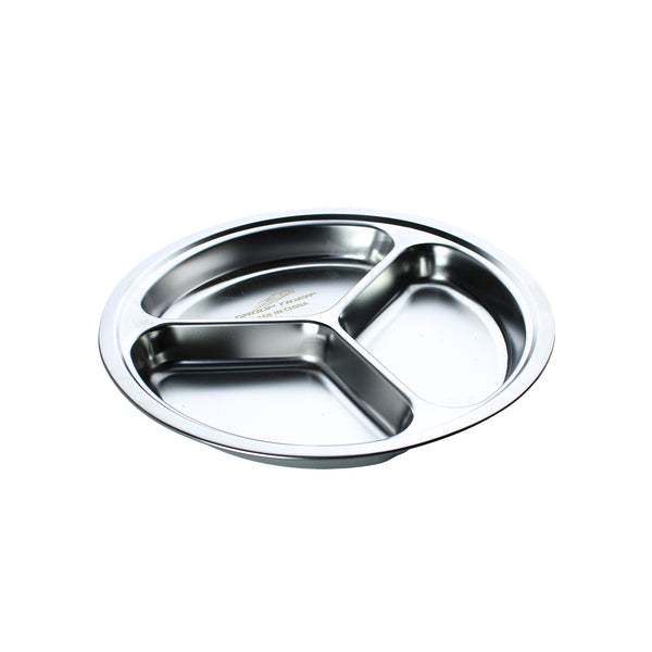 Stainless Steel Divided Serving Plate (3 Compartments)