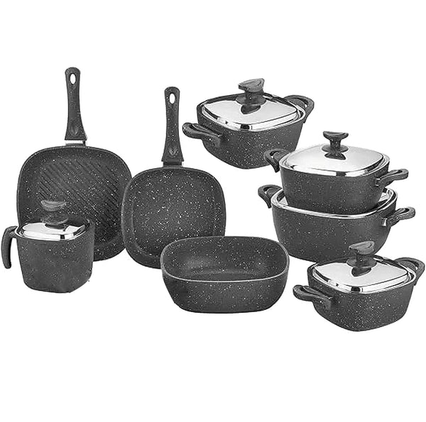 Set of 13 pieces of granite cookware