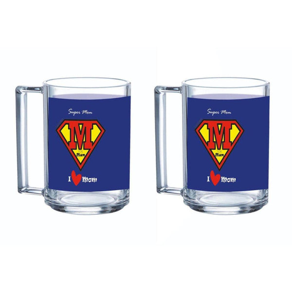 Set of 2 mugs, 320 ml capacity, Super Mum