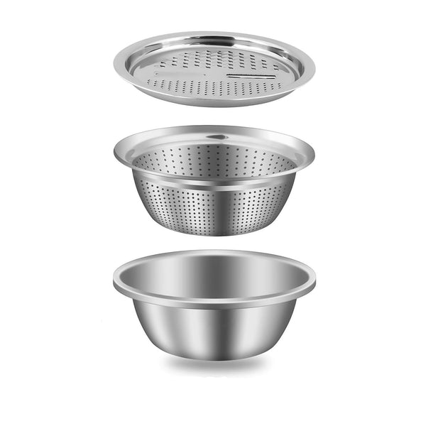 Stainless steel strainer and grater set, size 26 cm