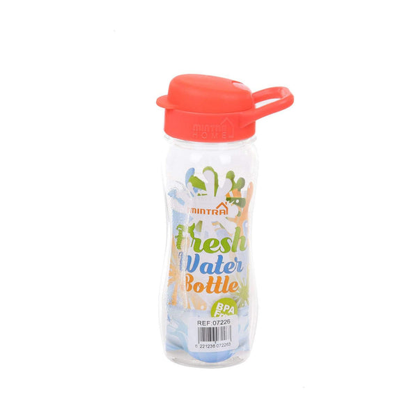 زجاجة مياه بلاستك شفاف سعة 500 مللي بغطاء
