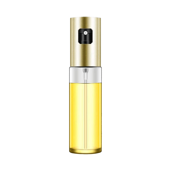 Oil spray bottle, 100 ml, glass with gold cap