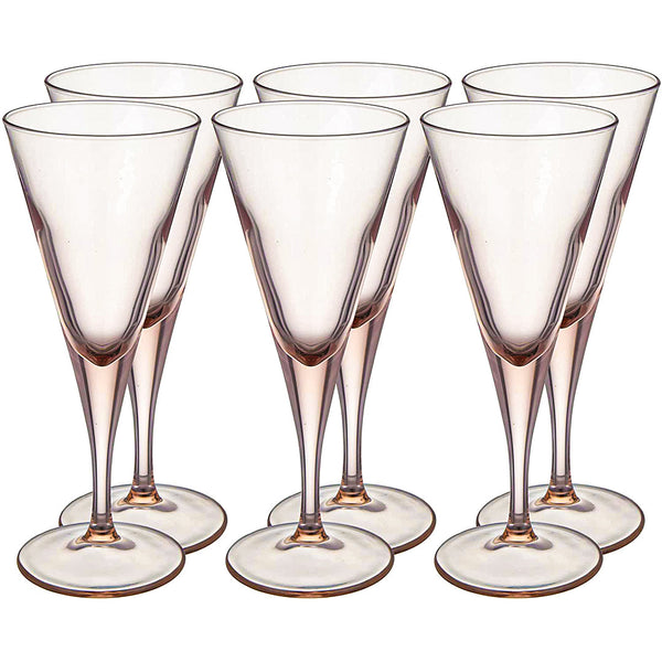 6-piece Glass Set 200 ml Pink Color