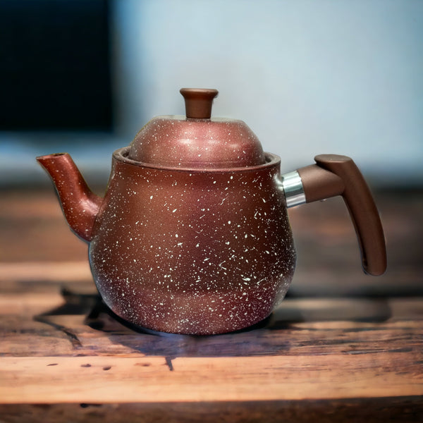 My Stone granite pot with wooden handle, 24 cm with Pyrex lid